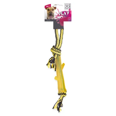 M-PETS - TWIST Stick Pink, Yellow & Blue Cotton rope & TPR