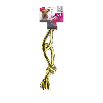 M-PETS - TWIST 8 - Rose, Jaune & Bleu - Corde en coton