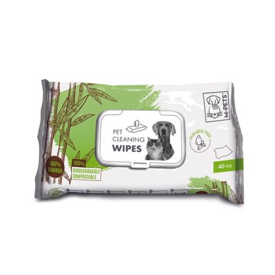 M-PETS - Pet Cleaning Lingettes 100% Bamboo - 15 x 20 cm - 40 pcs