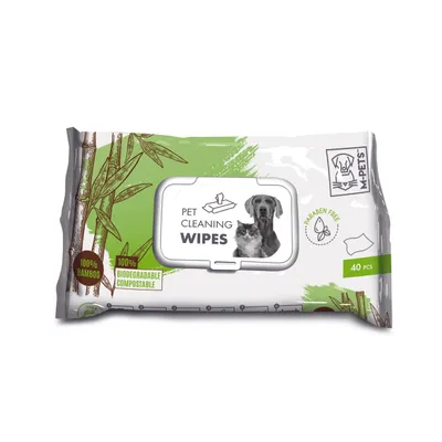 M-PETS - Pet Cleaning Lingettes 100% Bamboo - 15 x 20 cm - 40 pcs M-PETS - Pet Cleaning Lingettes 100% Bamboo - 15 x 20 cm - 40 pcs