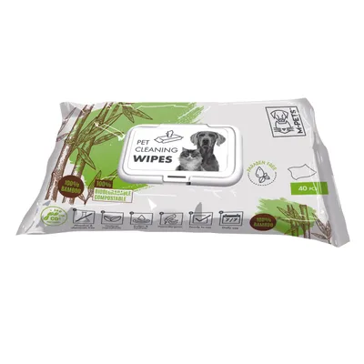 M-PETS - Pet Cleaning Lingettes 100% Bamboo - 15 x 20 cm - 40 pcs