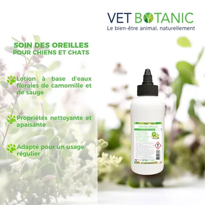 SOIN DES OREILLES à la sauge - Hygiène auriculaire chiens et chats