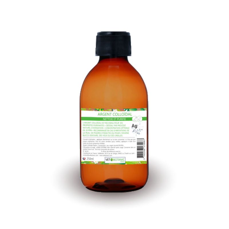 ARGENT COLLOIDAL pour chiens et chats - Purifie et nettoie