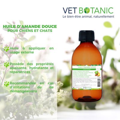 HUILE D'AMANDE DOUCE - Soin cutané du chien et du chat