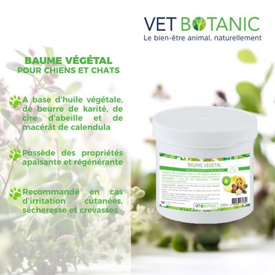 BAUME VEGETAL NOURRISSANT - Soin des coussinets et truffe chien et chat