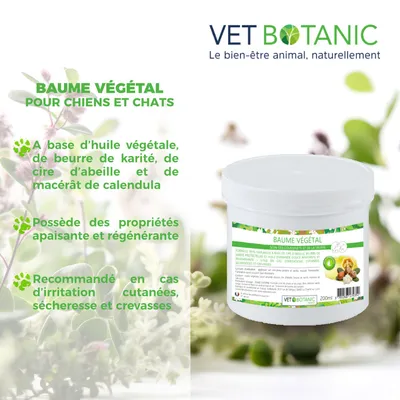 BAUME VEGETAL NOURRISSANT - Soin des coussinets et truffe chien et chat