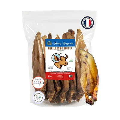 France Croquettes - Oreilles de Buffle XL - Riche en proteines France Croquettes - Oreilles de Buffle XL - Riche en proteines