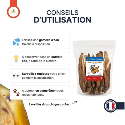 France Croquettes - Oreilles de Buffle XL - Riche en proteines