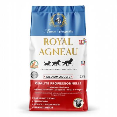 france croquettes pour chien adulte royal agneau 12kg