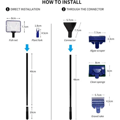 ZENITHMIND Nobleza Aquarium kit de nettoyage, 5 en 1