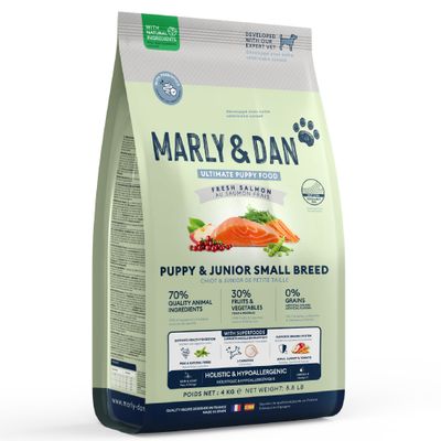 Marly & Dan - Croquettes Sans Céréales au Saumon Chiot de Petite Taille