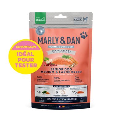 Marly & Dan - Croquettes Sans Céréales Saumon Chien Senior Moyen/Grand