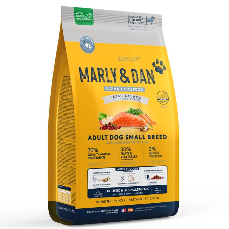 Marly & Dan - Croquettes Sans Céréales au Saumon Chien de Petite Taille