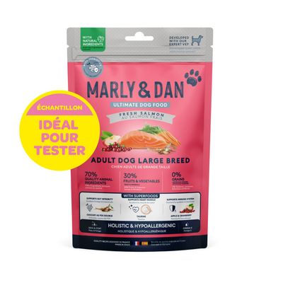 Marly & Dan - Croquettes Sans Céréales au Saumon Chien de Grande Taille