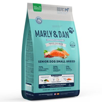 Marly & Dan - Croquettes Sans Céréales au Saumon Chien Senior Petite Taille