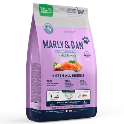 Marly & Dan - Croquettes Sans Céréales au Saumon pour Chaton
