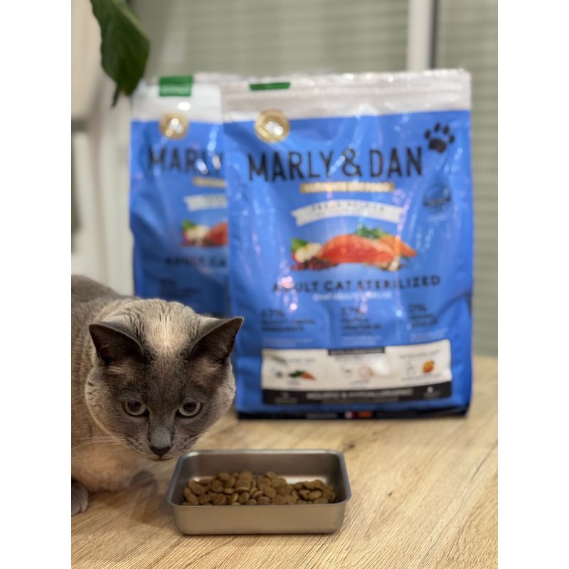 Marly & Dan - Croquettes Sans Céréales au Saumon Chat Adulte et Stérilisé