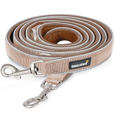 Rudelkönig Laisse pour chien Paola avec rembourrage réfléchissant Rose