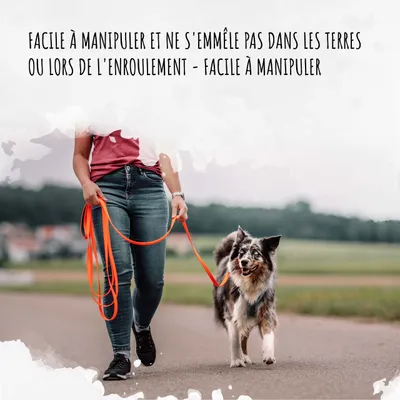 Rudelkönig Lounge pour chien - 5/10m Laisse avec dragonne