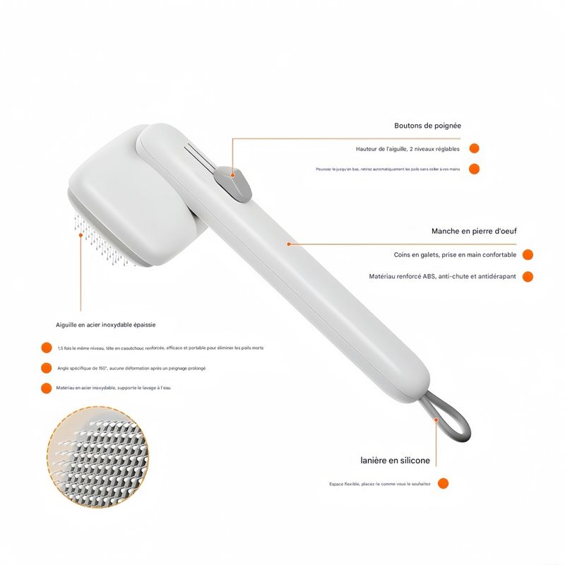 FurryFusion Brosse auto - nettoyante pour chien et chat
