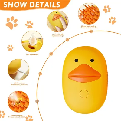 IntiMeg Brosse à vapeur 3 en 1 pour chien et chat