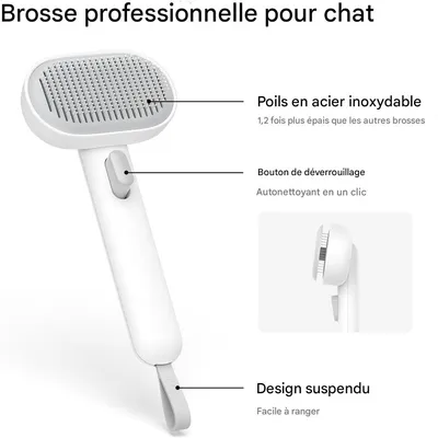 IntiMeg Brosse autonettoyante à vapeur pour chat