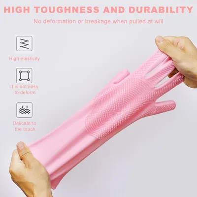 UAMLY Gants de nettoyage en silicone allongés pour chats