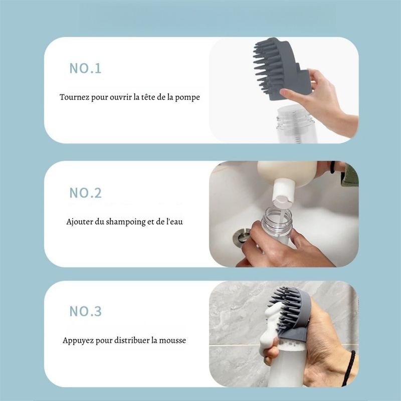 Petopia Brosse de bain multifonctionnelle pour animaux de compagnie