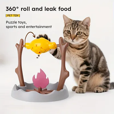 UAMLY Jouet Interactif pour Chat Distributeur de Nourriture Lent