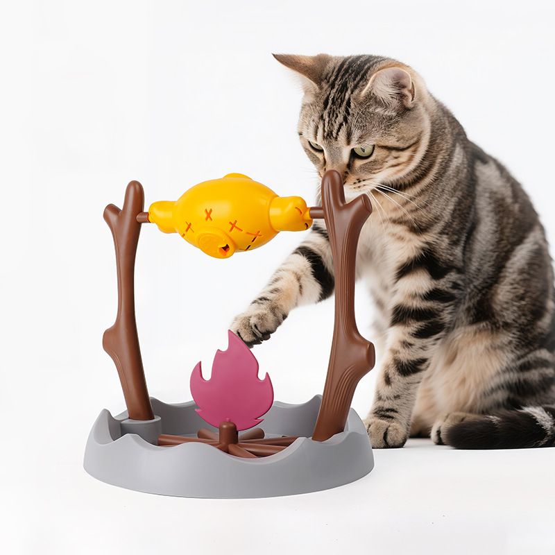UAMLY Jouet Interactif pour Chat Distributeur de Nourriture Lent