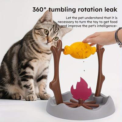 UAMLY Dispensador de comida lento con juguete interactivo para gatos