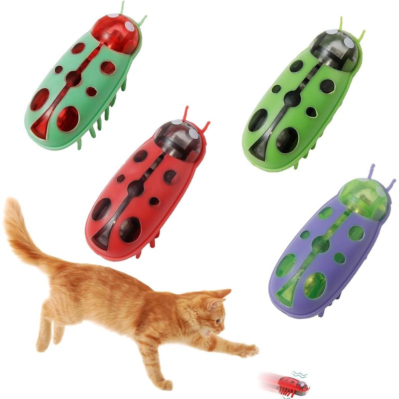UAMLY Jouet électrique mobile en forme de coccinelle pour chats
