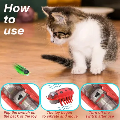 UAMLY Jouet électrique mobile en forme de coccinelle pour chats