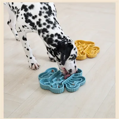 IntiMeg Tapis à Lécher bleu pour Chiens en TPR