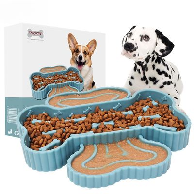 IntiMeg Tapis à Lécher bleu pour Chiens en TPR