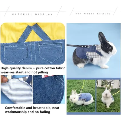 UAMLY Harnais et laisse réglables pour lapin