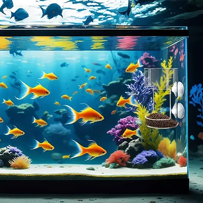 FurryFusion Distributeur de nourriture pour aquarium avec ventouse
