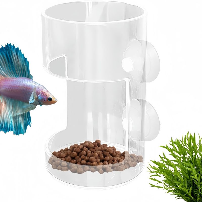 FurryFusion Distributeur de nourriture pour aquarium avec ventouse