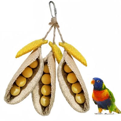 FurryFusion Jouet à mâcher pour oiseaux Pea Pod
