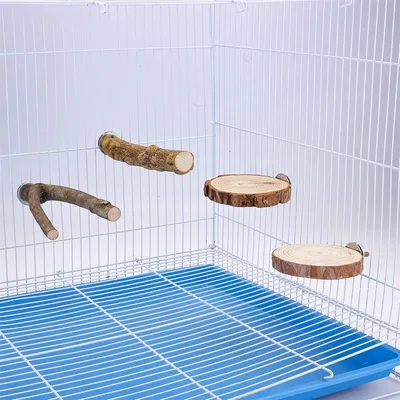 IntiMeg Perchoirs en bois naturel pour cage à oiseaux