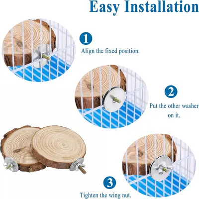 IntiMeg Perchoirs en bois naturel pour cage à oiseaux