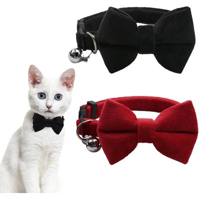 UAMLY Collier pour chat avec clochette et nœud papillon