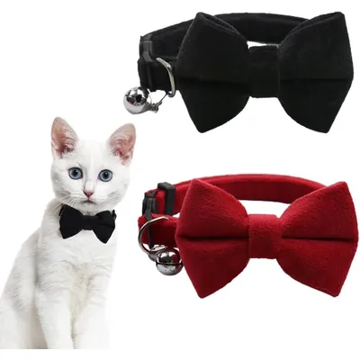 UAMLY Collier pour chat avec clochette et nœud papillon
