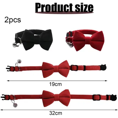 UAMLY Collier pour chat avec clochette et nœud papillon