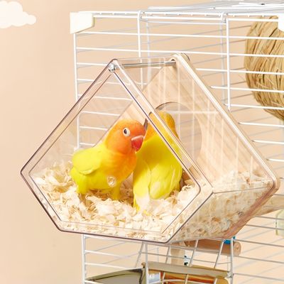FurryFusion Casa para pájaros de madera transparente