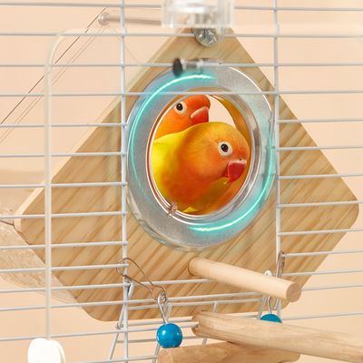 FurryFusion Casa para pájaros de madera transparente