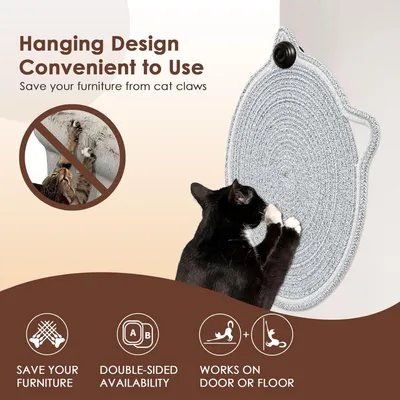 UAMLY Alfombrilla rascadora para gatos con pelota de juguete