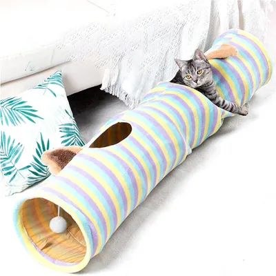 IntiMeg Tunnel jouet en daim pour chat et petits animaux