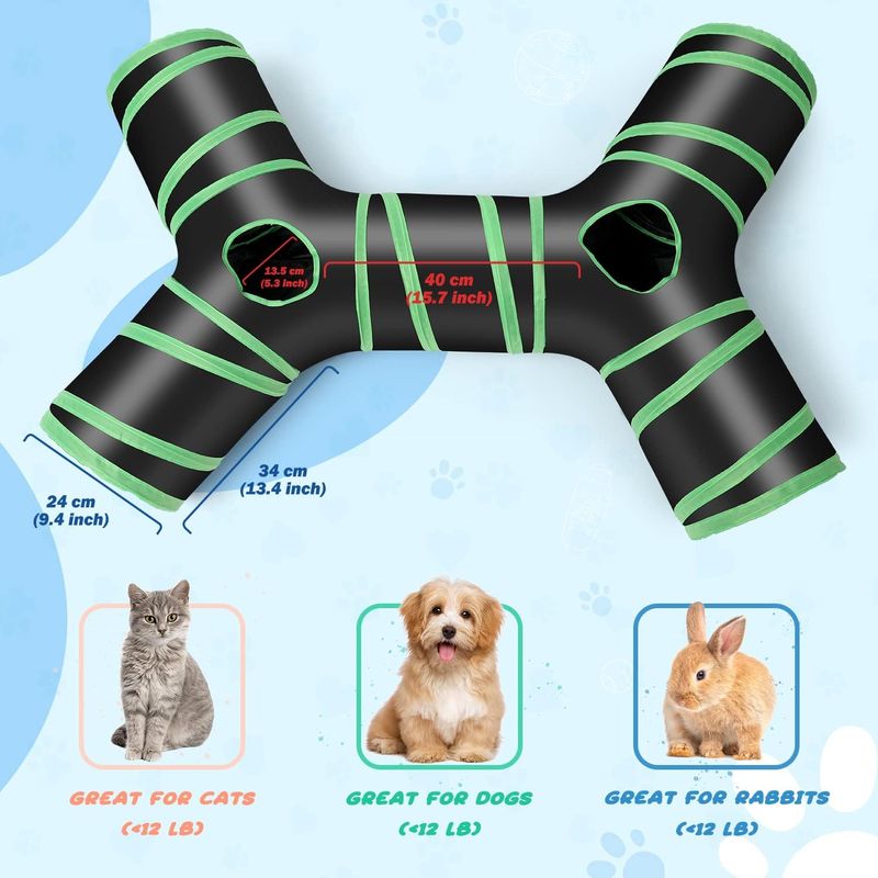 UAMLY Tunnel pour chat de type os, 4 voies