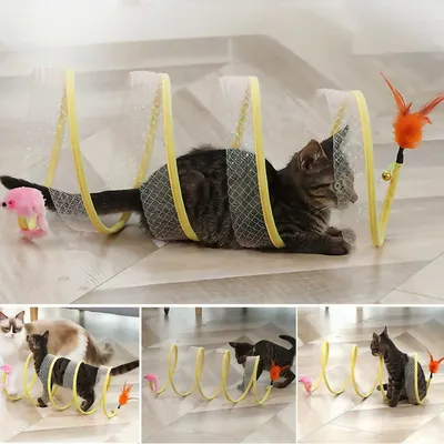 FurryFusion Tunnel à ressort en S pour chat